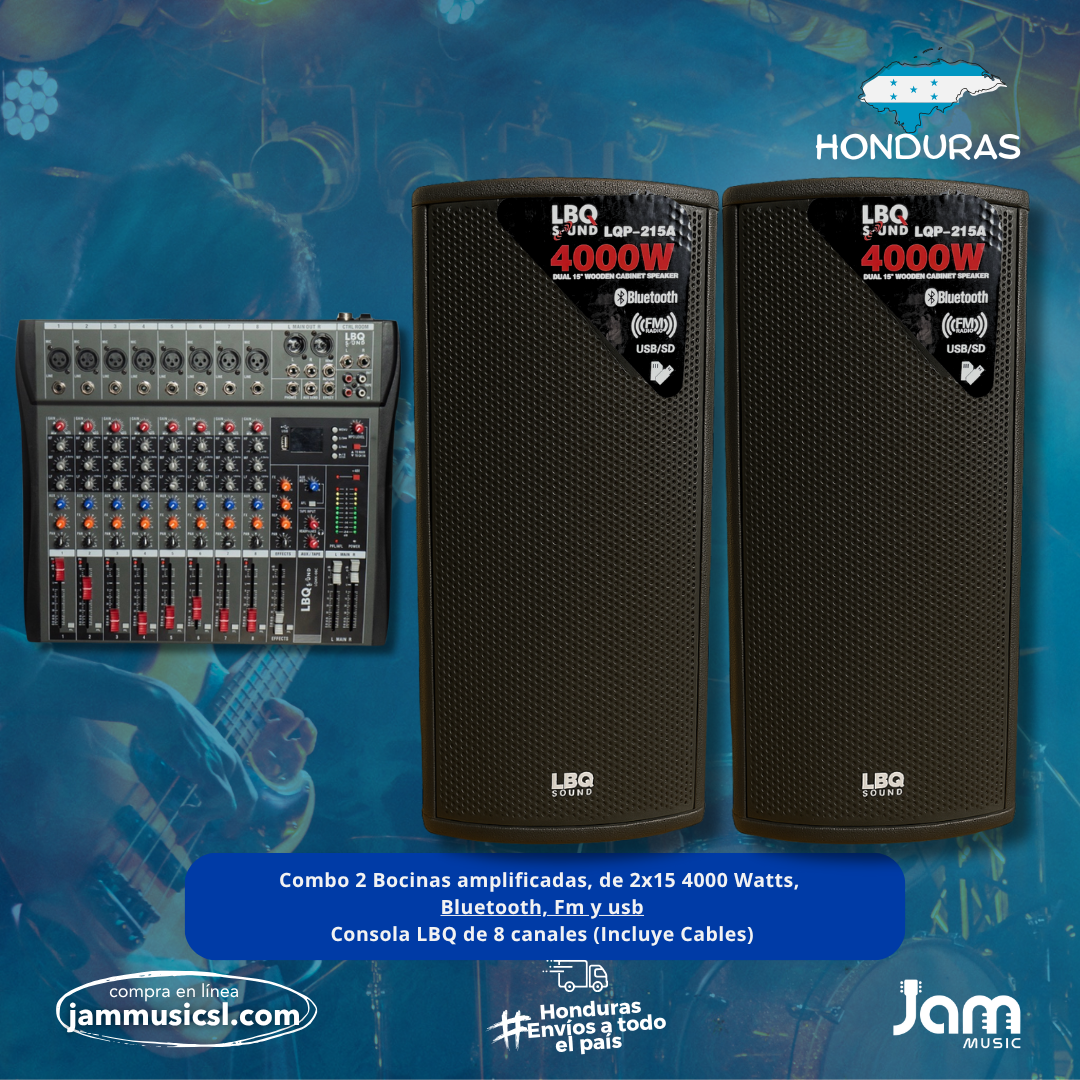 Combo LBQ 4000W + Consola 8 Canales