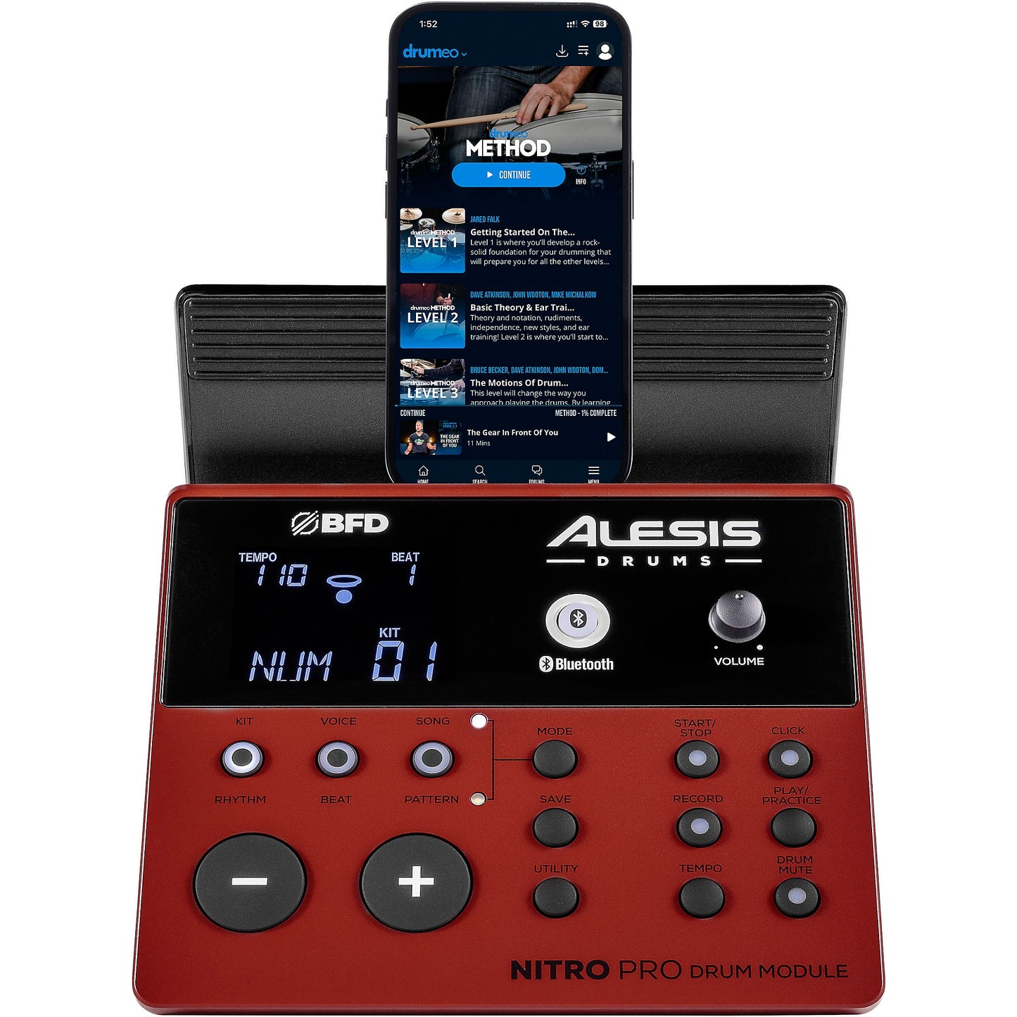 Batería Electrónica Alesis Nitro Pro XL 10 Piezas, Parches Malla, Bluetooth