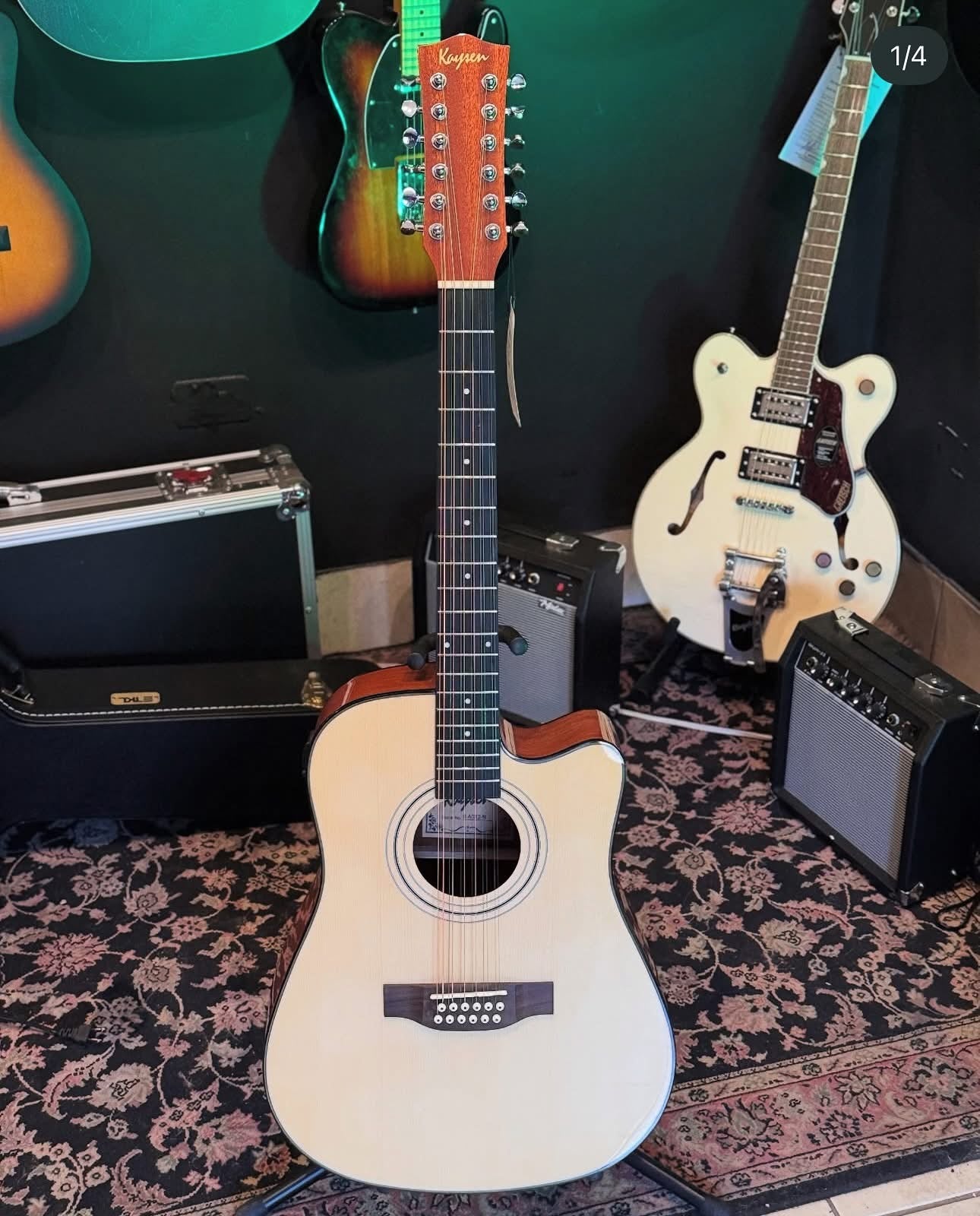 Guitarra Electroacústica Acústica de 12 Cuerdas Kaysen – Con Cutaway