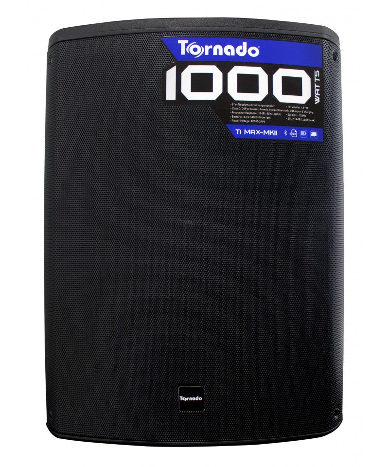 Columna Amplificada Recargable Tornado T1 MAX-MKII, 1000W, Neodymium, Bluetooth, USB