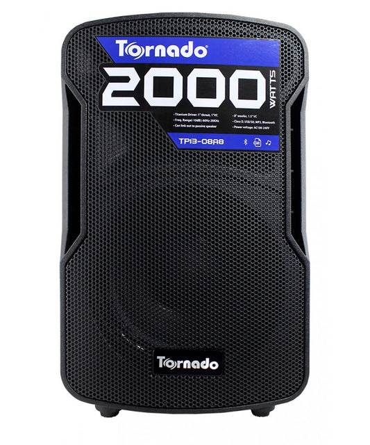 Columna Amplificada Tornado 8 Pulgadas USB SD Bluetooth MP3 Sonido Potente Portátil