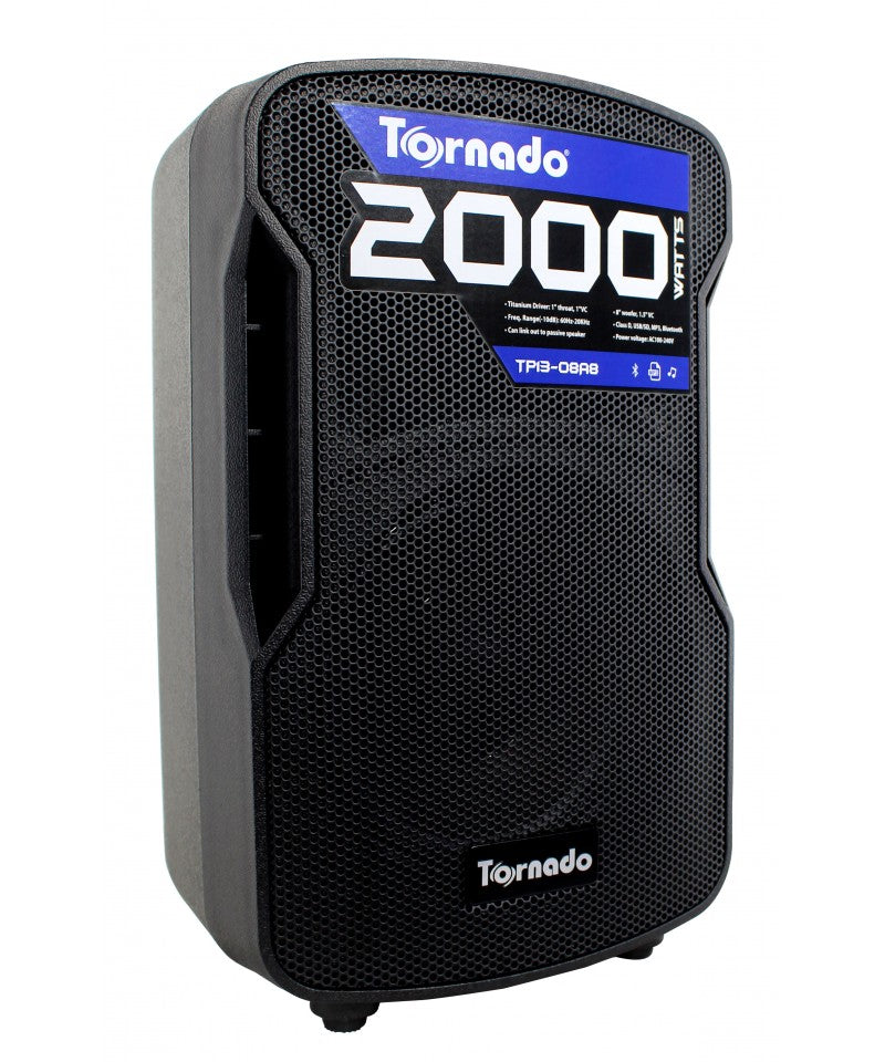 Columna Amplificada Tornado 8 Pulgadas USB SD Bluetooth MP3 Sonido Potente Portátil