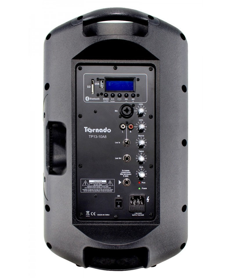 Columna Amplificada Tornado 8 Pulgadas USB SD Bluetooth MP3 Sonido Potente Portátil