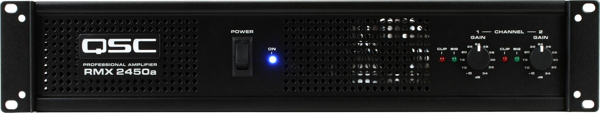 Amplificador de Potencia QSC RMX 2450a Profesional, 2 Canales, 650W, Audio Fiable y Compacto