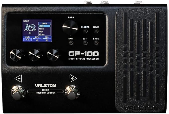 Valeton GP-100 Multiefectos Guitarra Bajo: Modelado Amplificador IR, Pedal Expresión, Interfaz USB