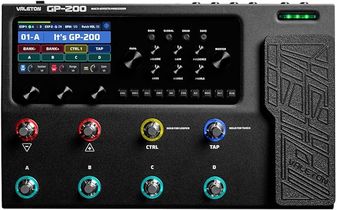 Valeton GP-200 Multiefectos Profesional Guitarra Bajo Expresión MIDI USB
