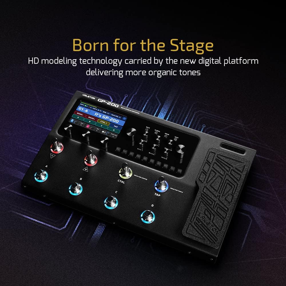 Valeton GP-200 Multiefectos Profesional Guitarra Bajo Expresión MIDI USB