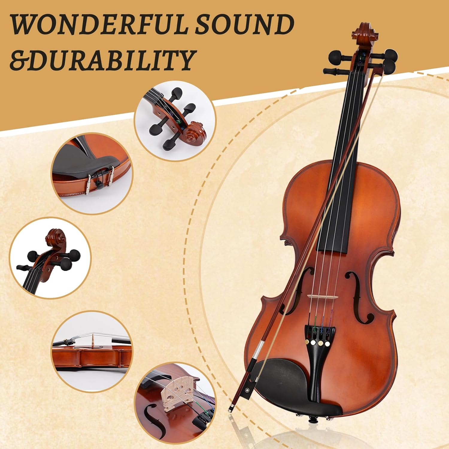 Violín Eléctrico/Acústico INEFFA Ébano Profesional. Kit Completo Escenario y Práctica.