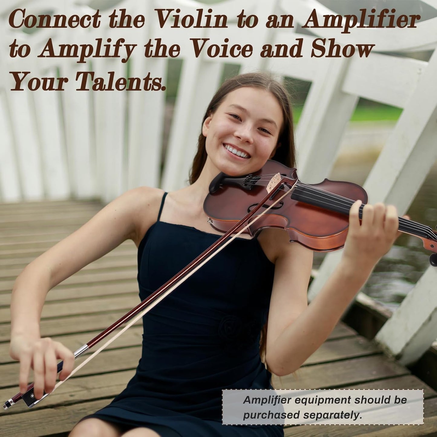 Violín Eléctrico/Acústico INEFFA Ébano Profesional. Kit Completo Escenario y Práctica.