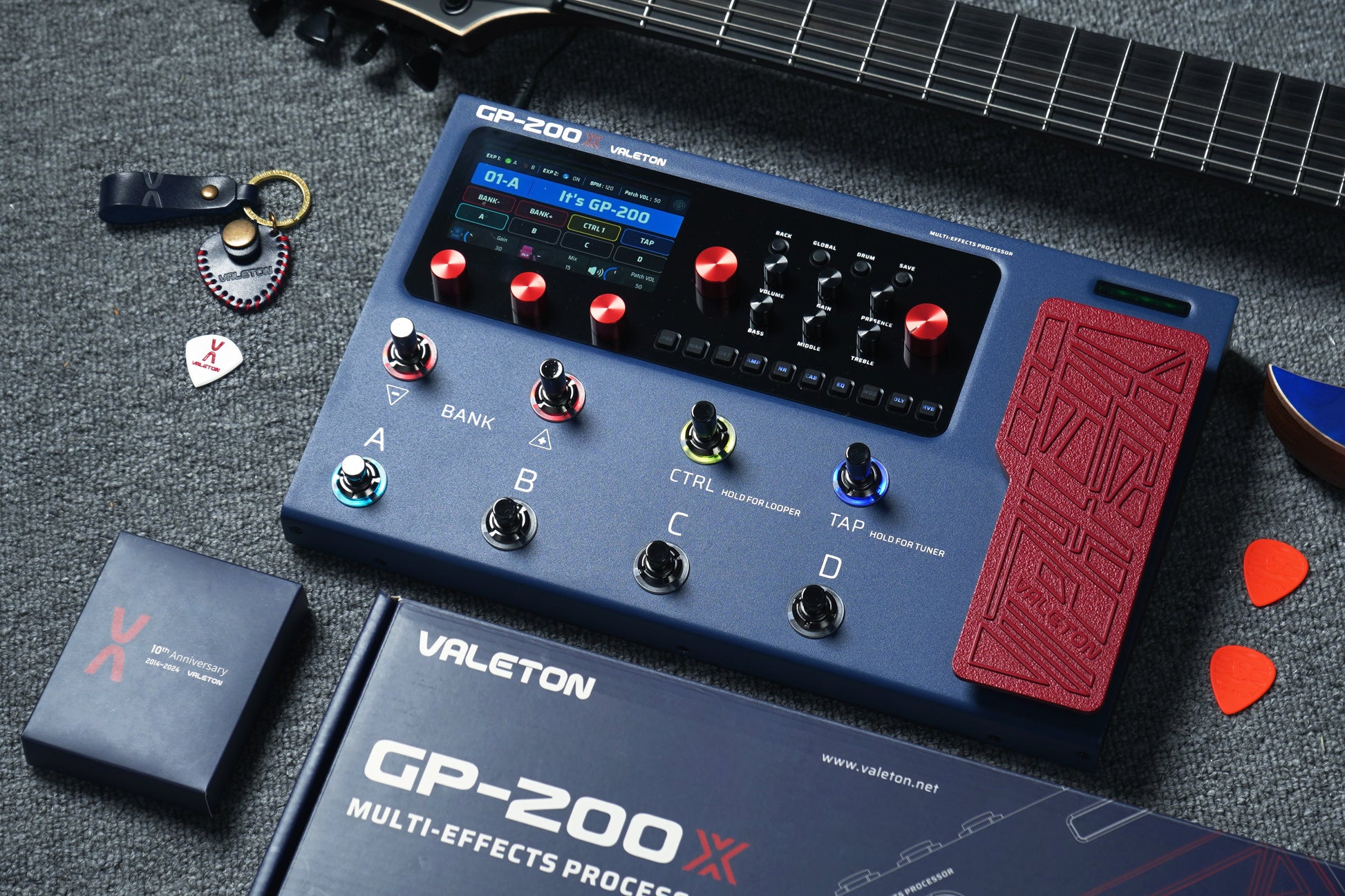Valeton GP-200X: Pedalera Multiefectos Profesional para Guitarra con Modelado, Interfaz USB