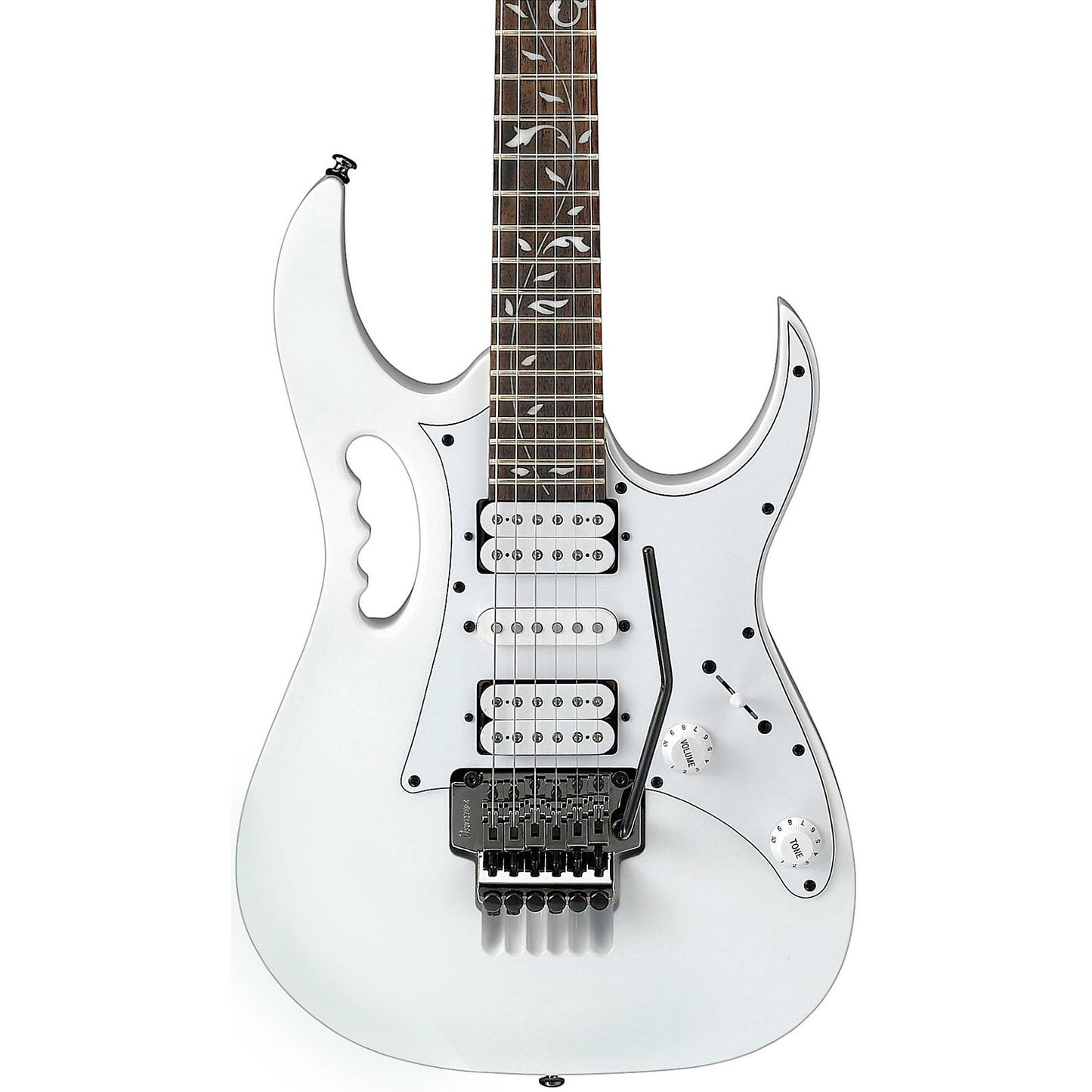 Guitarra Eléctrica Ibanez JEMJR Steve Vai Signature Blanca: Shred y Tono Agresivo