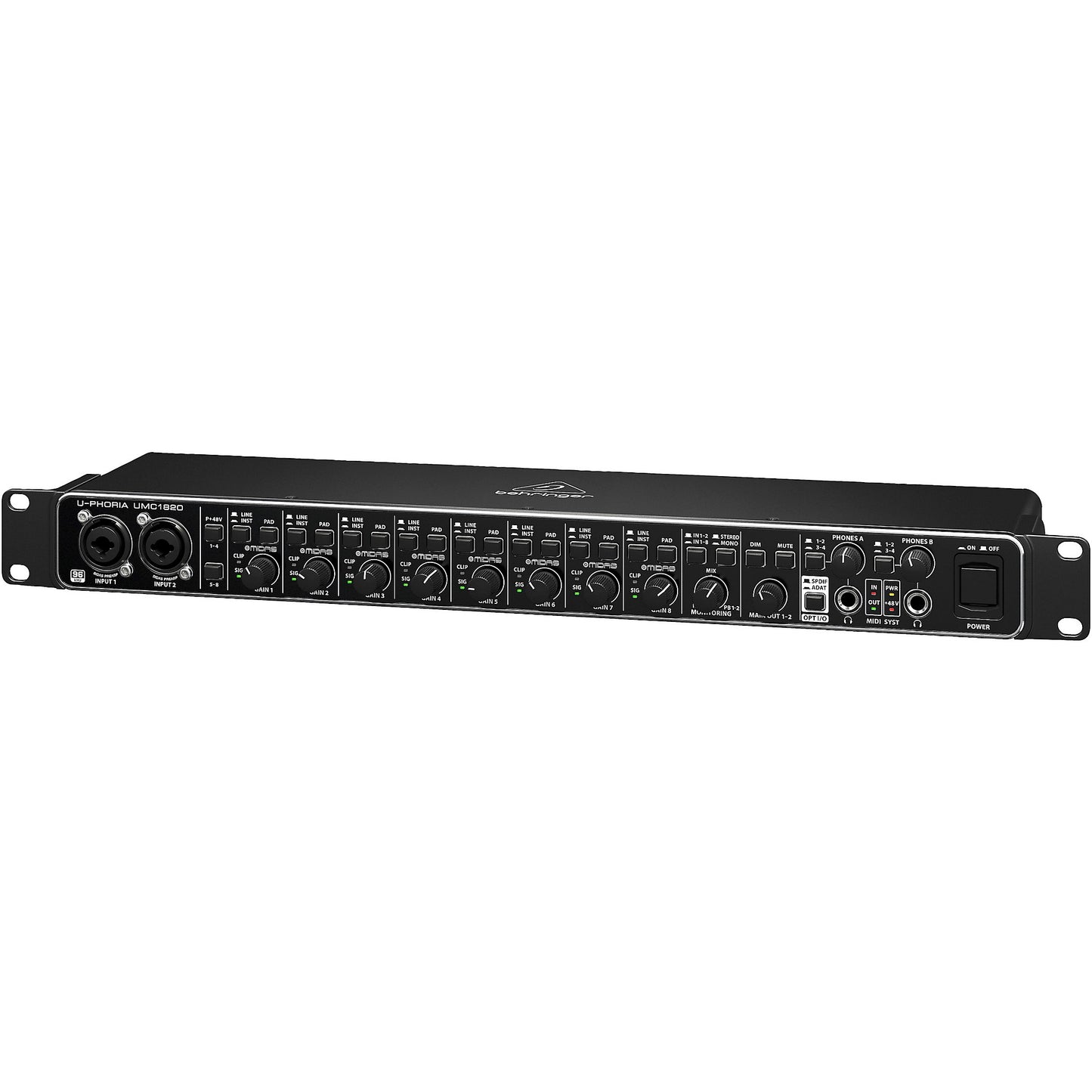 Behringer U-PHORIA UMC1820: Interfaz de Audio USB Profesional 18x20, Preamplificadores MIDAS