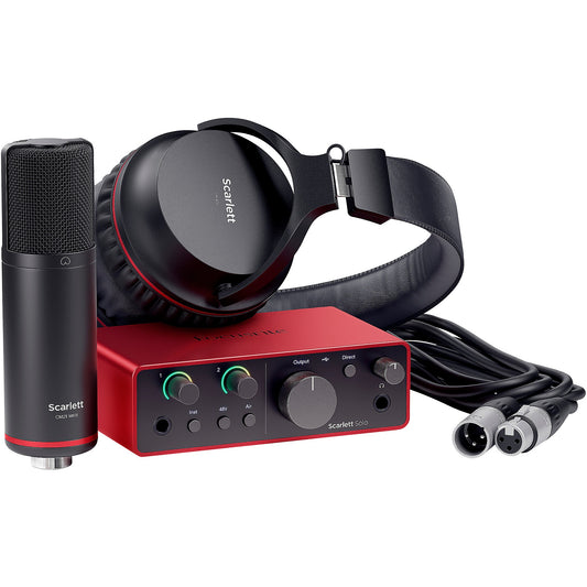 Focusrite Scarlett Solo Studio Pack Gen 4: Interfaz de Audio Completa para Grabación Profesional