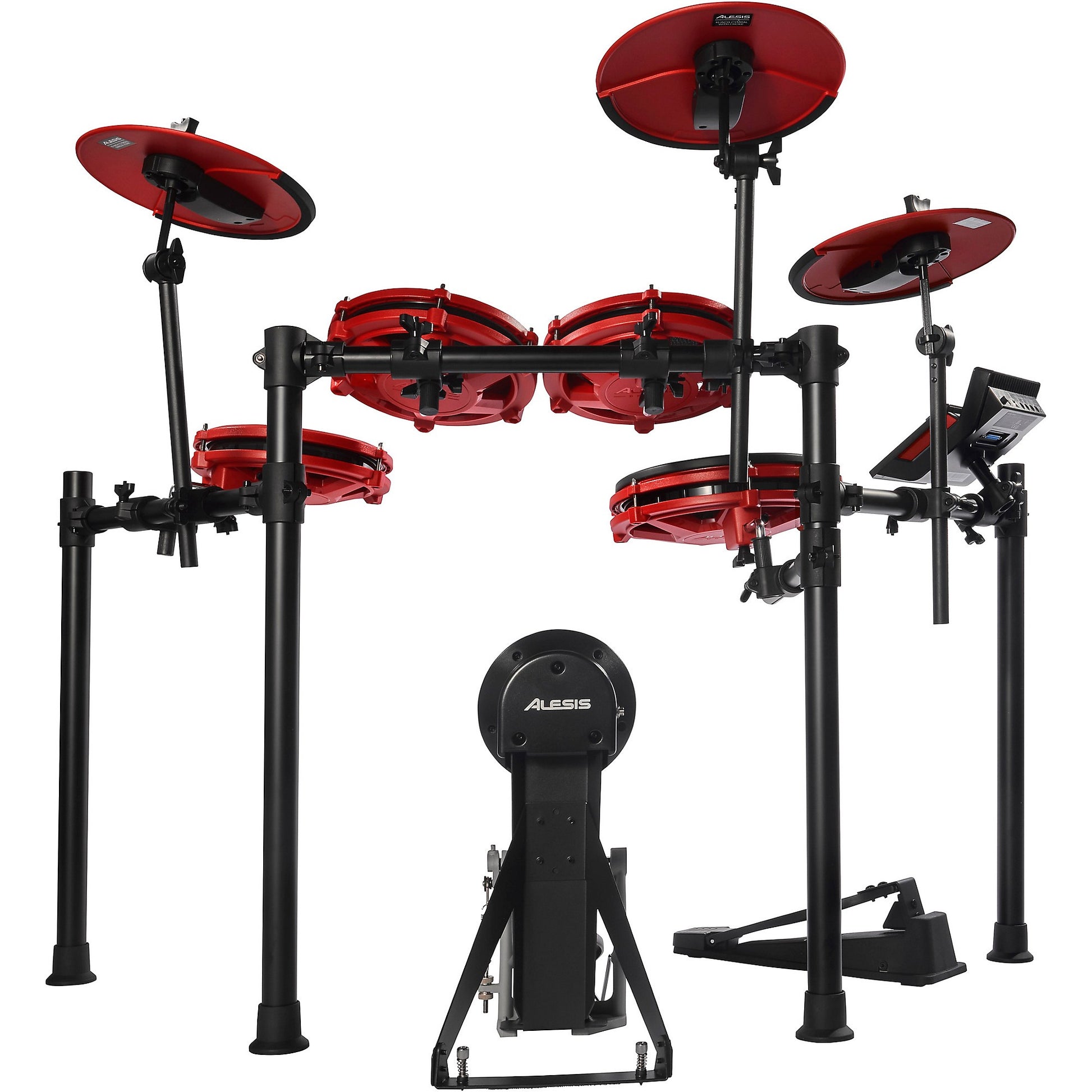 Alesis Nitro Max Batería Electrónica de 8 Piezas con Bluetooth y Sonidos BFD Rojos