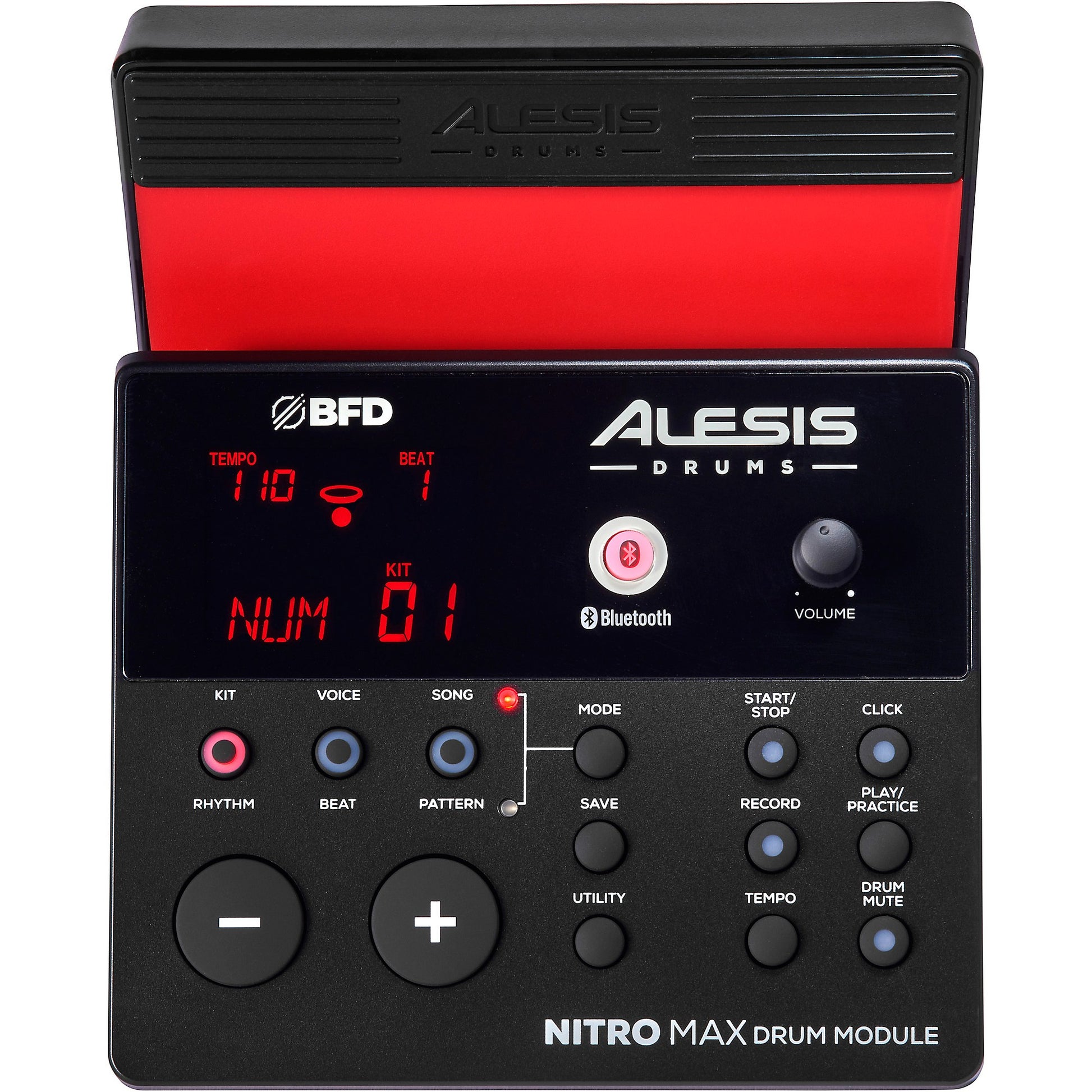 Alesis Nitro Max Batería Electrónica de 8 Piezas con Bluetooth y Sonidos BFD Rojos